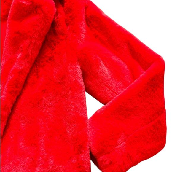 GB Girls Faux Fur Short Jacket Red 7/8 EUC - Picture 3 of 6